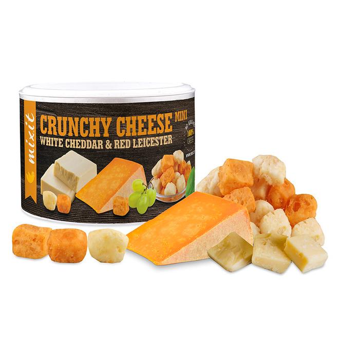 Mixit Chrumkavý syr: White Cheddar & Red Leicester 70g v tube