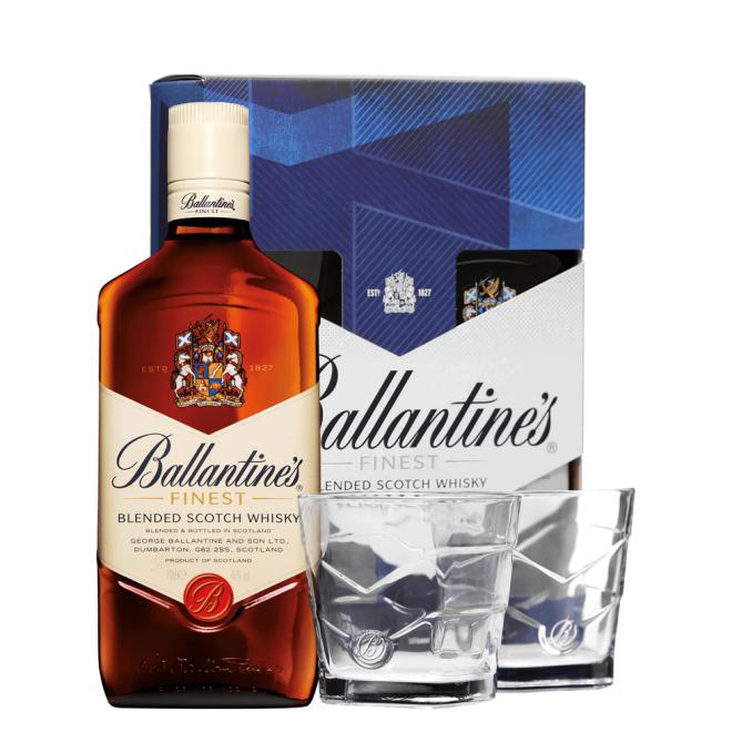 Ballantine's 0,7l 40% + 2 poháre v kazete