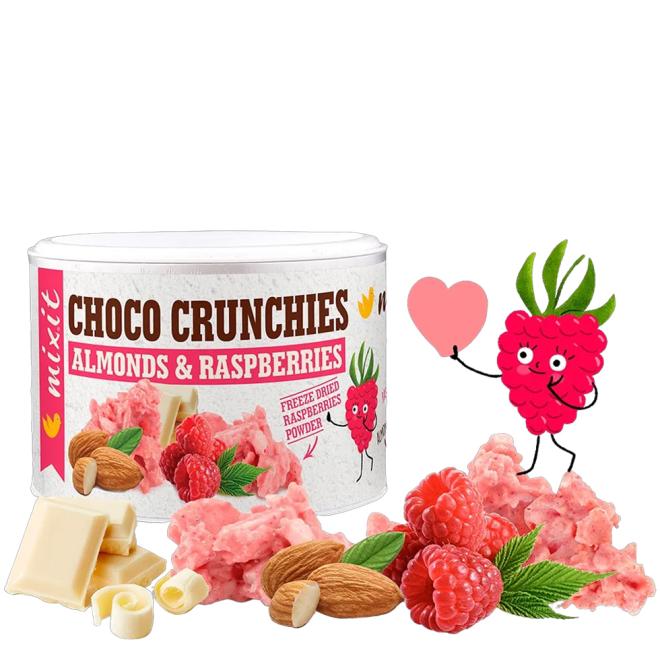 Mixit Crunchies Malinové čokohrudky s mandľami 140g