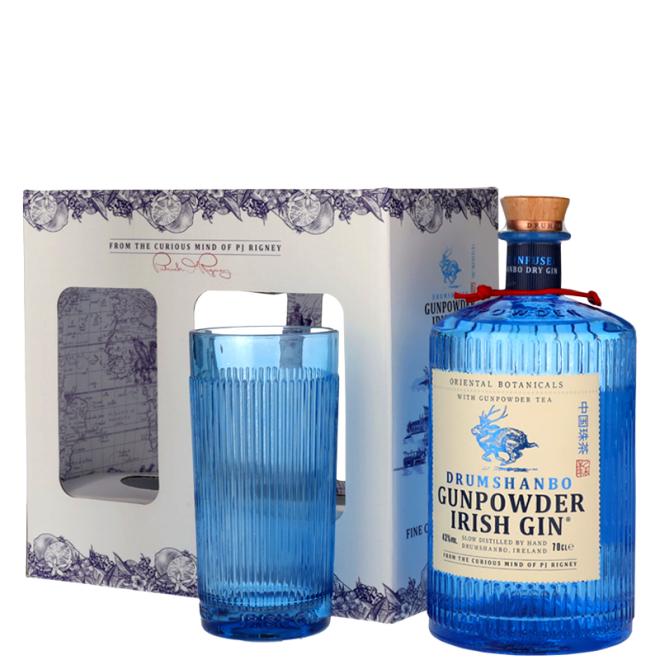 Drumshanbo Gunpowder Irish Gin 0,7l 43% + pohár s kartónom