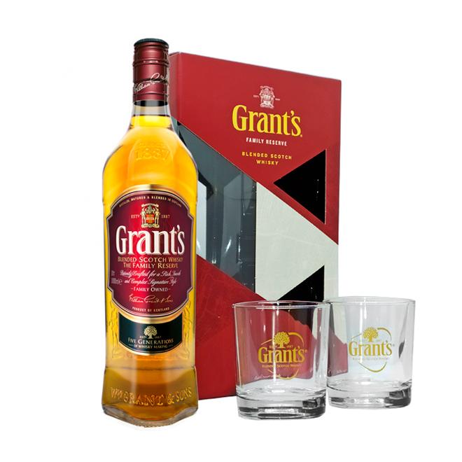 Grant's Triple Wood 0,7l 40% + 2 poháre v kazete