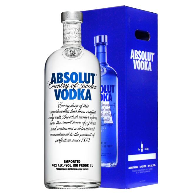 Absolut Original Vodka 3,0l 40% + kartón